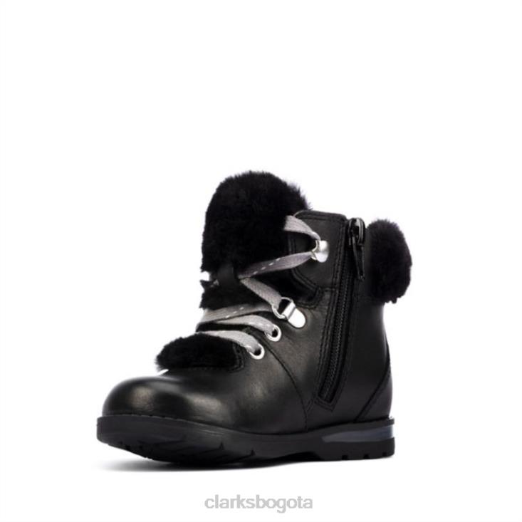 Clarks 0DX8L5801 Clarks Dabi Hiker de cuero negro para niños pequeños de cuero negro unisexo cuero negro