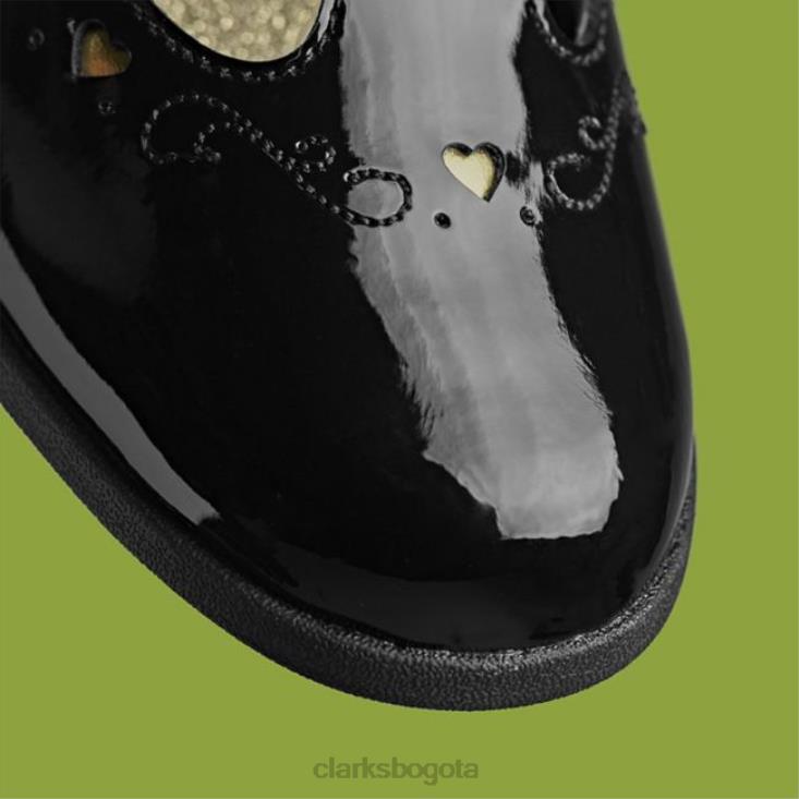 Clarks 0DX8L5807 paso mágico lo niño charol negro clarks charol negro niños charol negro