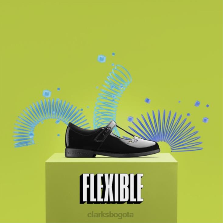 Clarks 0DX8L5807 paso mágico lo niño charol negro clarks charol negro niños charol negro
