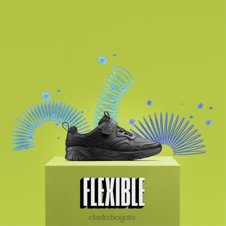 Clarks 0DX8L5812 clarks de cuero negro c lowder sprint kid cuero negro niños cuero negro