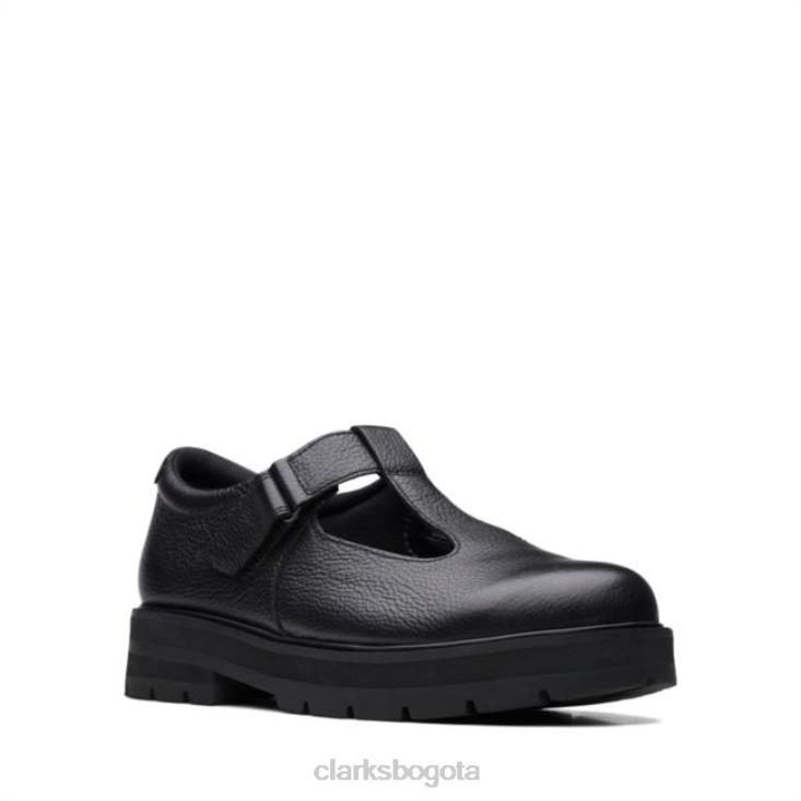 Clarks 0DX8L5813 praga brill juvenil cuero negro clarks cuero negro niños cuero negro