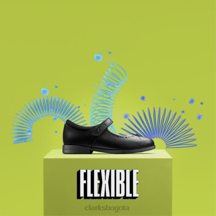 Clarks 0DX8L5816 clarks magic step bar cuero negro niño cuero negro niños cuero negro