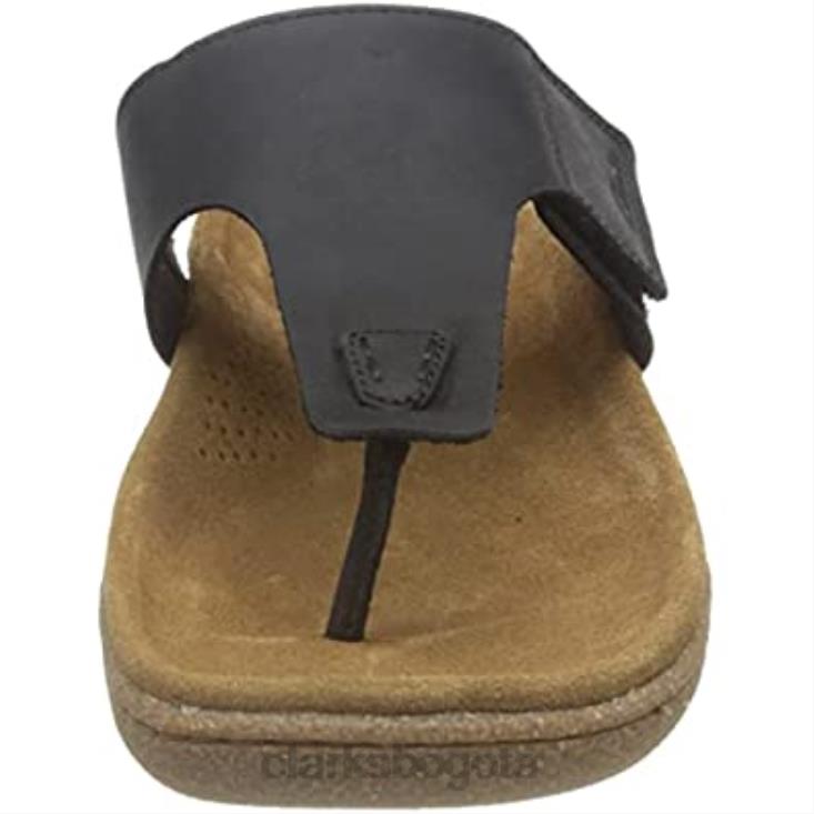 Clarks 0DX8L582 clarks pilton post chanclas de cuero negro para hombre hombres cuero negro
