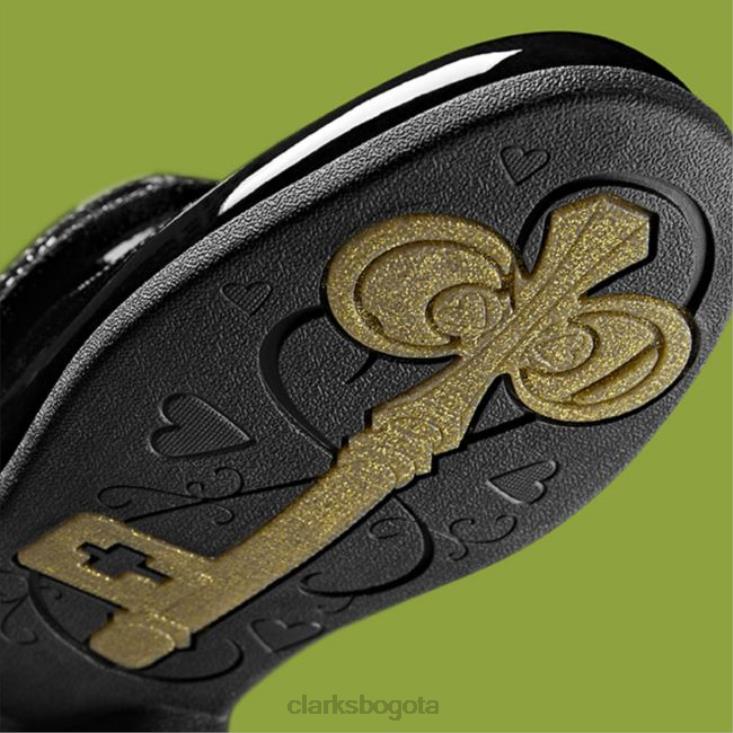 Clarks 0DX8L5822 magic step bar niño charol negro charol negro clarks niños charol negro