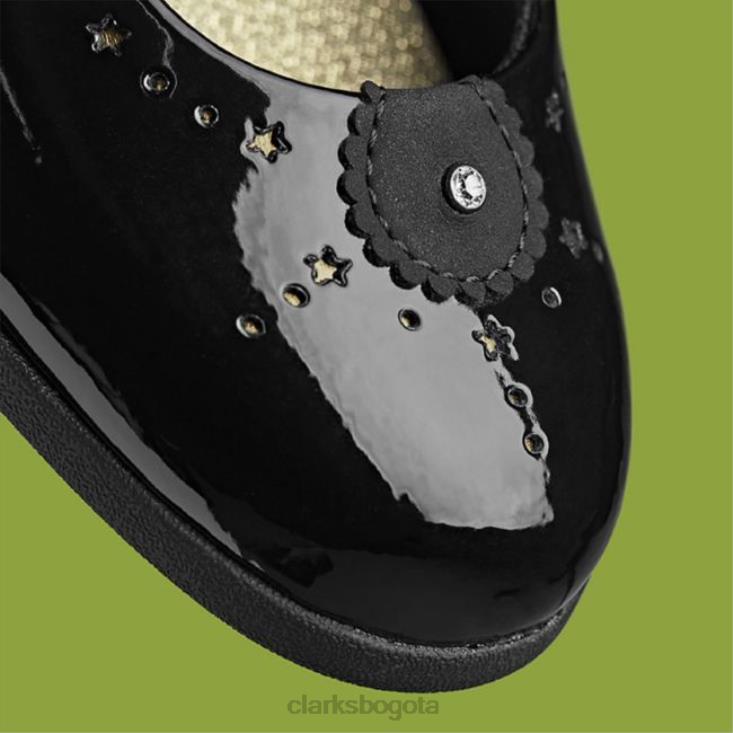 Clarks 0DX8L5822 magic step bar niño charol negro charol negro clarks niños charol negro