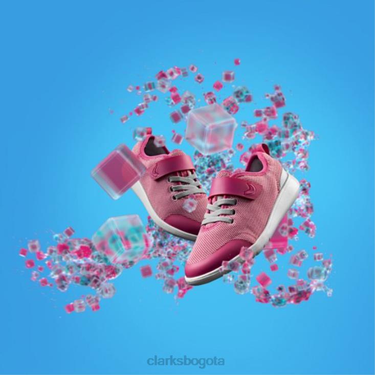 Clarks 0DX8L5828 scape trace sintético rosa intenso clarks sintéticos rosa intenso más antiguos niños rosa fuerte sintético