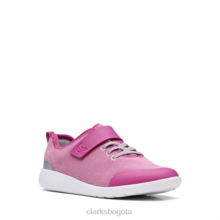 Clarks 0DX8L5828 scape trace sintético rosa intenso clarks sintéticos rosa intenso más antiguos niños rosa fuerte sintético