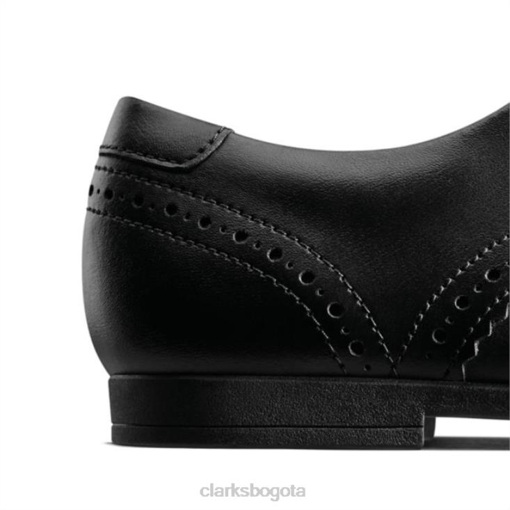 Clarks 0DX8L5829 scala lace juvenil cuero negro clarks cuero negro niños cuero negro