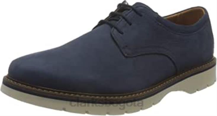 Clarks 0DX8L583 zapatos planos bayhill plaoxford clarks nobuck azul oscuro para hombre hombres nubuck azul oscuro