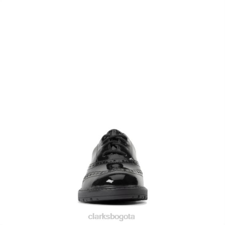 Clarks 0DX8L5837 loxham brogue juvenil charol negro charol negro clarks niños charol negro