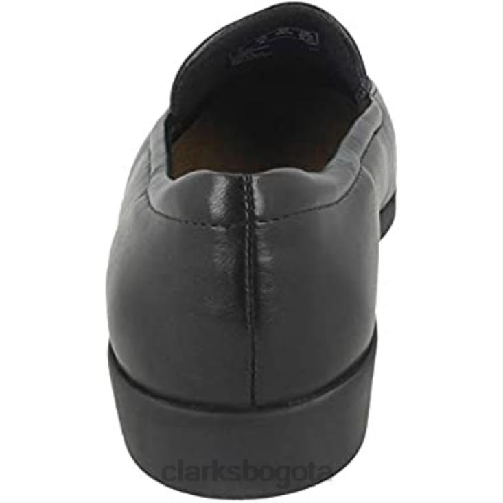 Clarks 0DX8L584 Zapatos planos estilo mocasín clarks para mujer georgia cuero negro unisexo