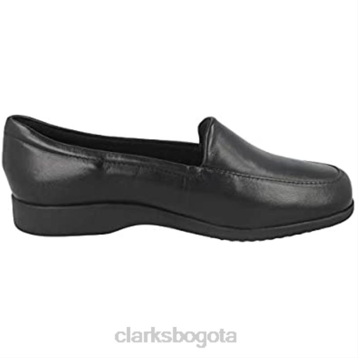 Clarks 0DX8L584 Zapatos planos estilo mocasín clarks para mujer georgia cuero negro unisexo