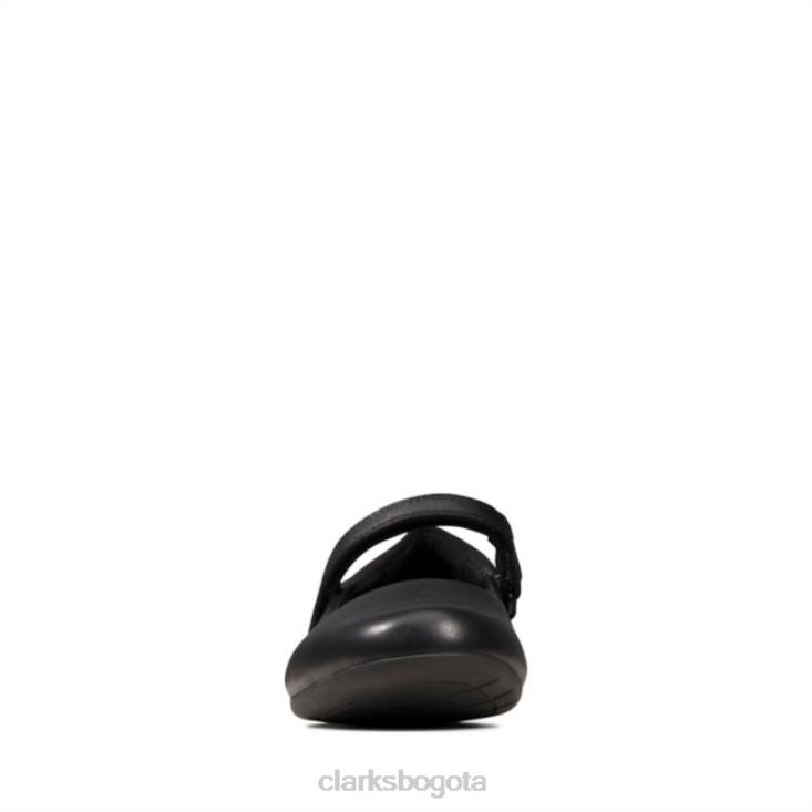 Clarks 0DX8L5842 clarks scala Dawn juvenil cuero negro cuero negro niños cuero negro