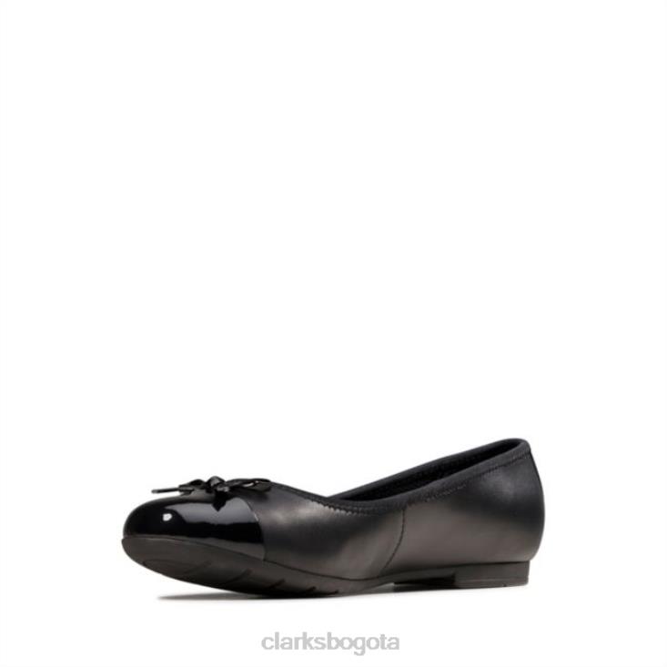 Clarks 0DX8L5847 scala bloom juvenil cuero negro clarks cuero negro niños cuero negro