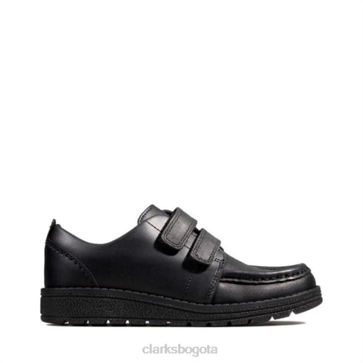Clarks 0DX8L5859 cuero negro clarks mendip cuero negro brillante niño unisexo cuero negro