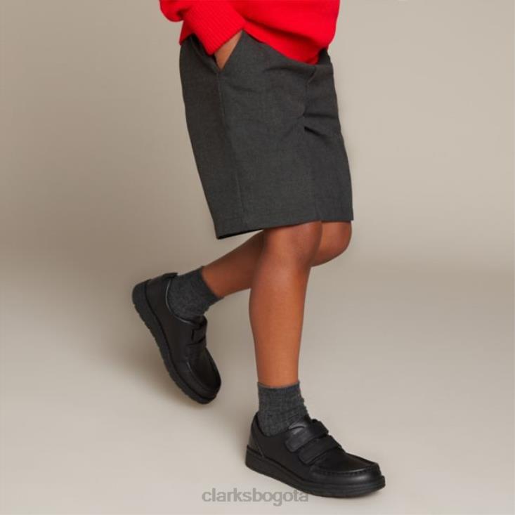 Clarks 0DX8L5859 cuero negro clarks mendip cuero negro brillante niño unisexo cuero negro