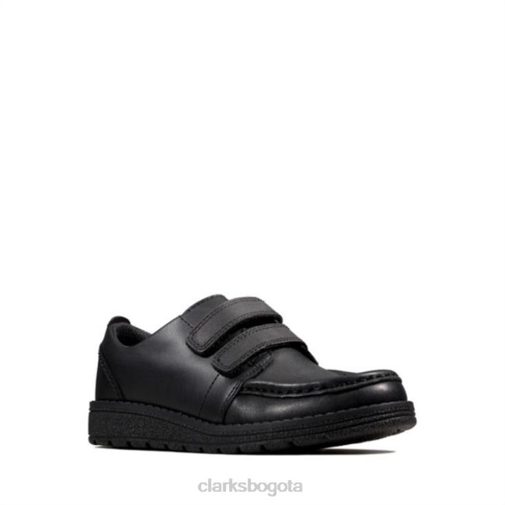 Clarks 0DX8L5859 cuero negro clarks mendip cuero negro brillante niño unisexo cuero negro