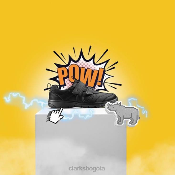 Clarks 0DX8L5860 scooter de cuero negro run kid clarks de cuero negro unisexo cuero negro