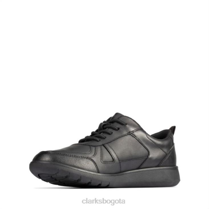 Clarks 0DX8L5863 scape track juvenil cuero negro clarks cuero negro niños cuero negro