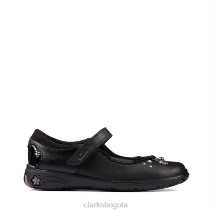 Clarks 0DX8L5866 clarks sea shimmer niño cuero negro cuero negro niños cuero negro
