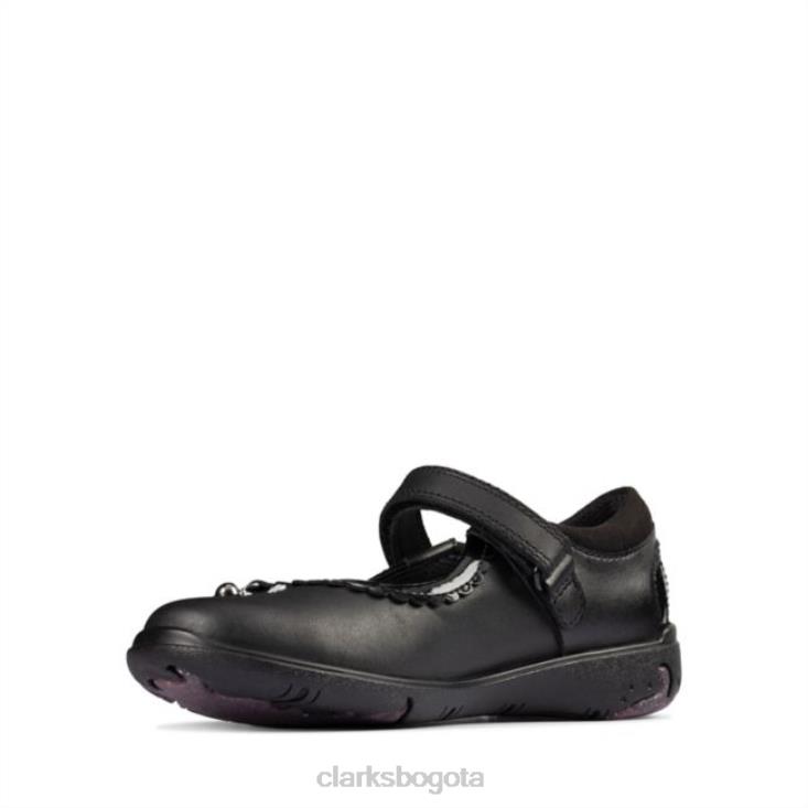 Clarks 0DX8L5866 clarks sea shimmer niño cuero negro cuero negro niños cuero negro