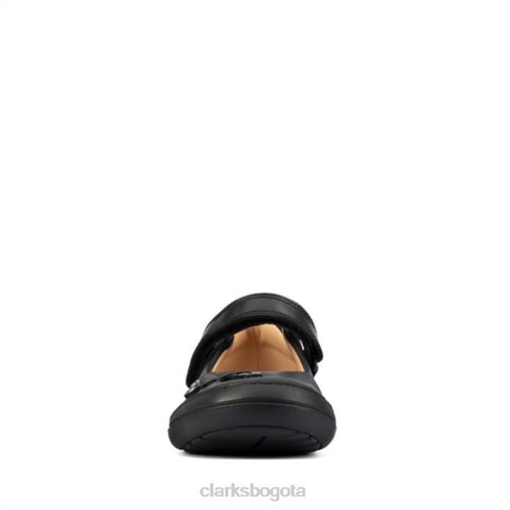 Clarks 0DX8L5868 scooter de cuero negro daisy niño clarks de cuero negro niños cuero negro