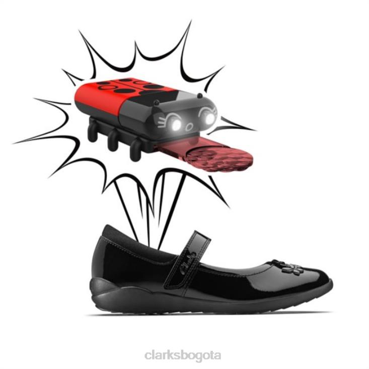 Clarks 0DX8L5870 vibrante trail kid charol negro charol negro clarks niños charol negro