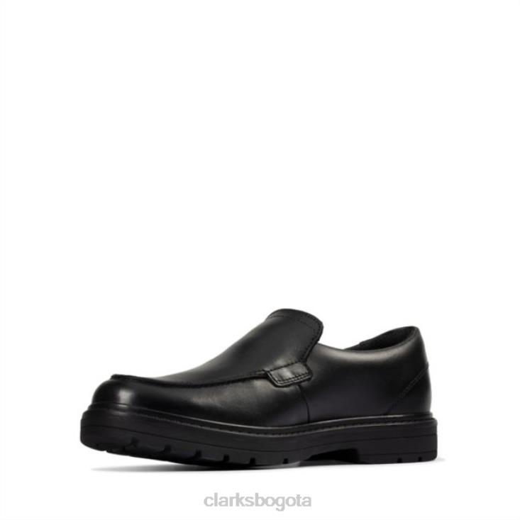 Clarks 0DX8L5878 loxham grove juvenil cuero negro clarks de cuero negro niños cuero negro