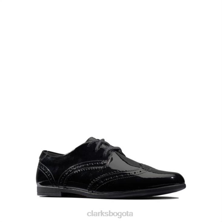 Clarks 0DX8L5879 scala lace kid charol negro clarks charol negro unisexo charol negro
