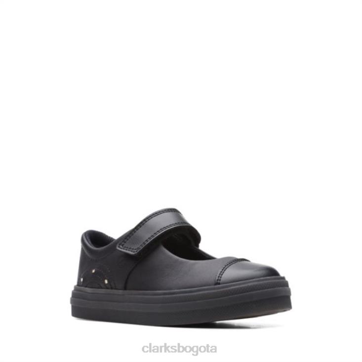 Clarks 0DX8L5886 brillo brillo niño cuero negro clarks de cuero negro niños cuero negro