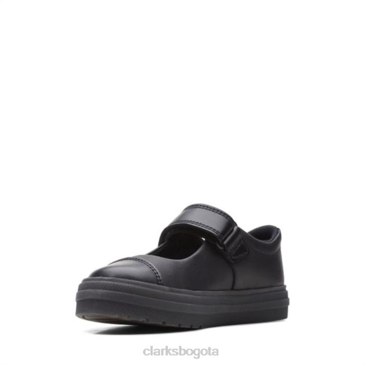 Clarks 0DX8L5886 brillo brillo niño cuero negro clarks de cuero negro niños cuero negro
