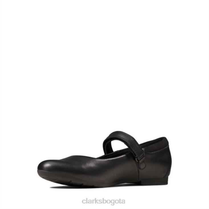 Clarks 0DX8L5893 scala amanecer niño cuero negro clarks cuero negro niños cuero negro