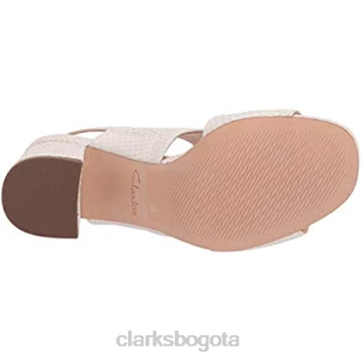 Clarks 0DX8L590 sandalia de tacón con tiras transparentes 55 para mujer serpiente blanca clarks mujer serpiente blanca