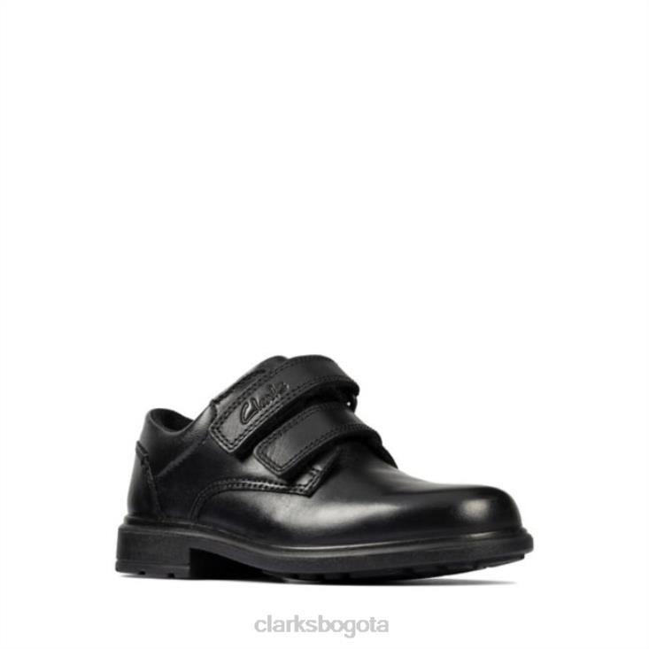 Clarks 0DX8L5908 cuero negro remi pace niño clarks de cuero negro niños cuero negro