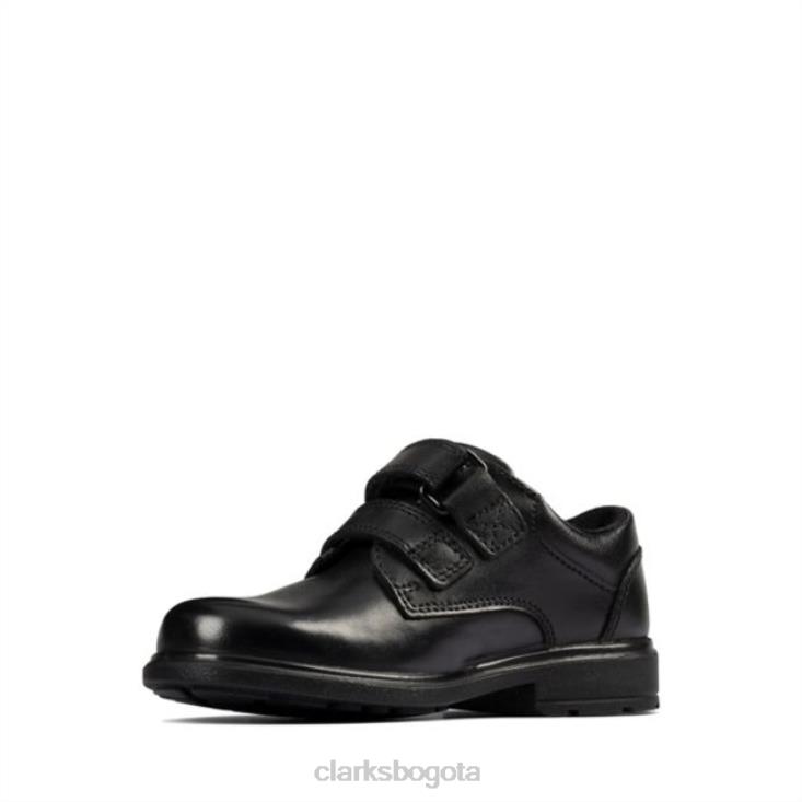 Clarks 0DX8L5908 cuero negro remi pace niño clarks de cuero negro niños cuero negro
