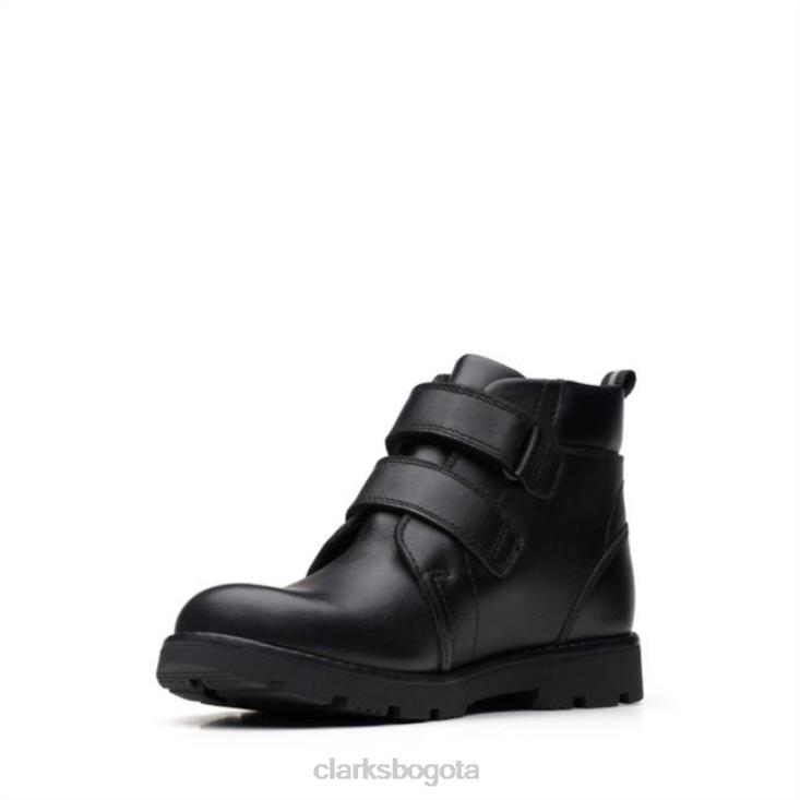 Clarks 0DX8L5918 brezo alto niño cuero negro clarks de cuero negro unisexo cuero negro