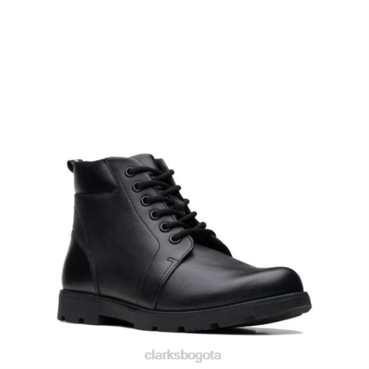 Clarks 0DX8L5921 clarks cuero negro heath cuero negro juvenil medio niños cuero negro