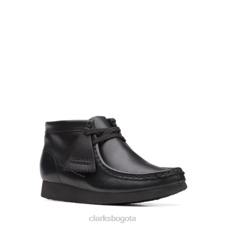 Clarks 0DX8L5926 bota wallabee mayor cuero negro clarks cuero negro niños cuero negro