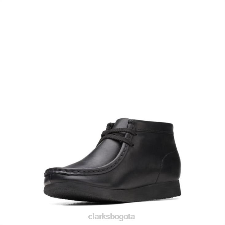 Clarks 0DX8L5926 bota wallabee mayor cuero negro clarks cuero negro niños cuero negro