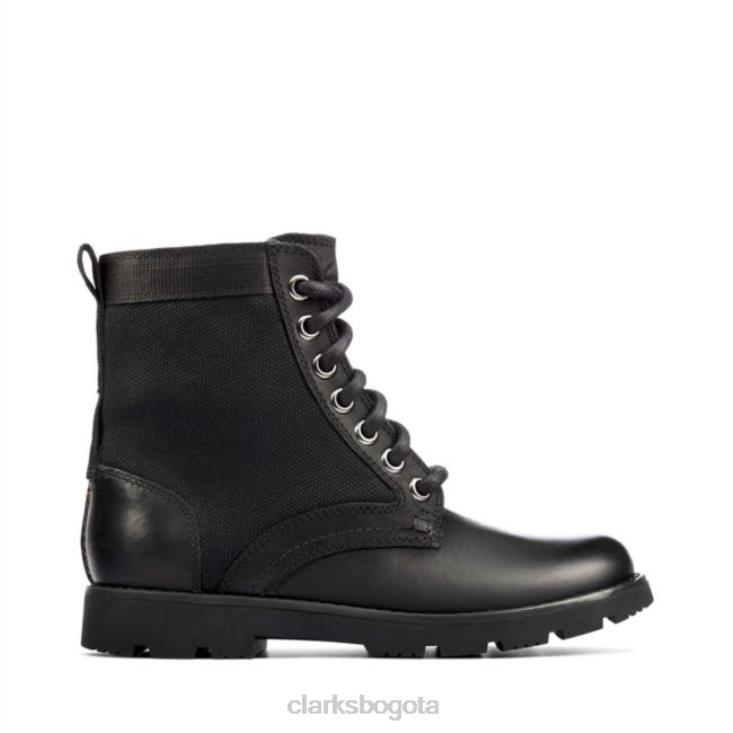 Clarks 0DX8L5936 cuero negro clarks heath chard niño cuero negro niños cuero negro