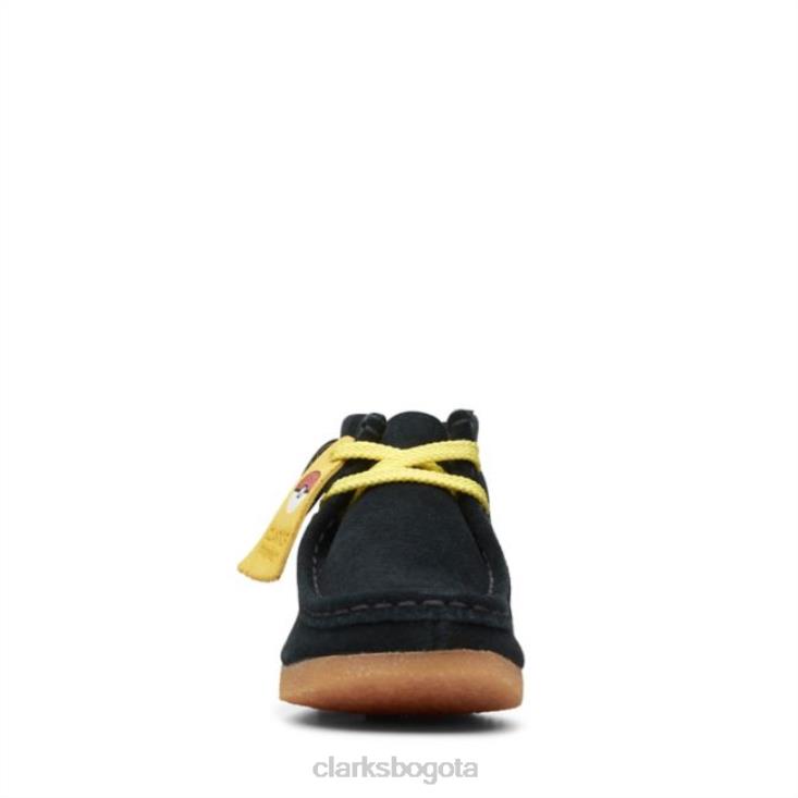 Clarks 0DX8L5938 clarks wallabee mist kid estampado negro estampado negro niños impresión negra