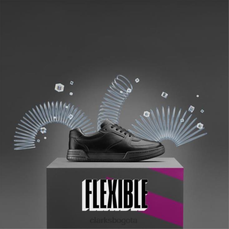 Clarks 0DX8L5940 clarks de cuero negro juvenil laico leonado cuero negro niños cuero negro