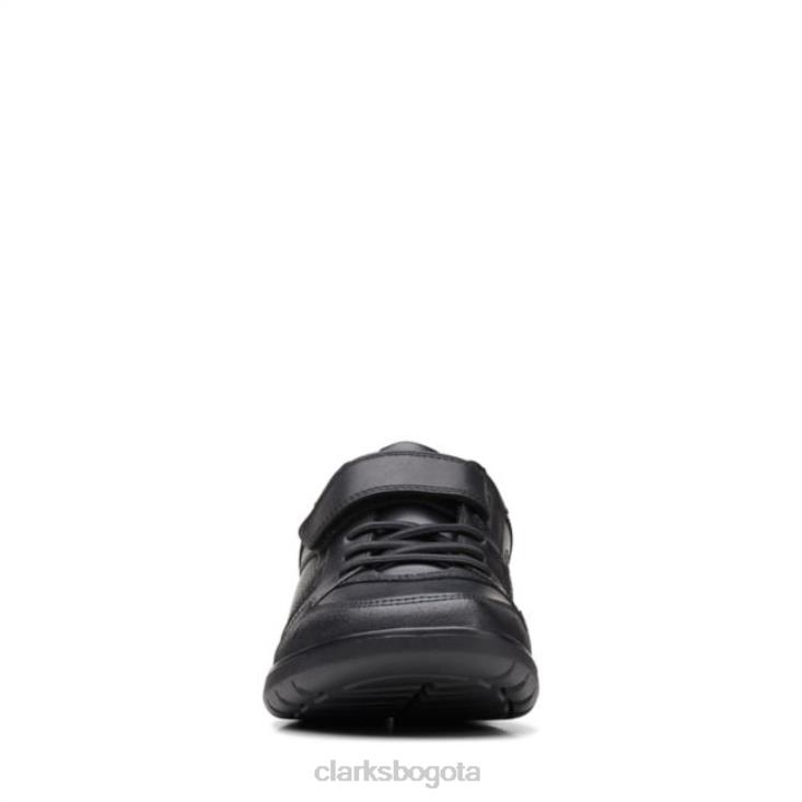Clarks 0DX8L5942 scape brillante juvenil cuero negro clarks de cuero negro niños cuero negro