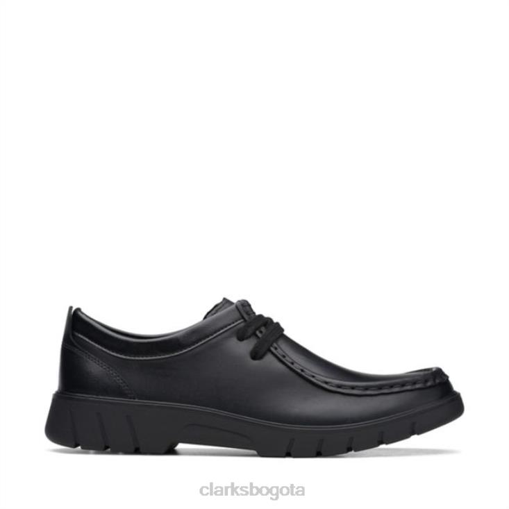 Clarks 0DX8L5944 clarks de cuero negro rama bajo cuero negro juvenil niños cuero negro