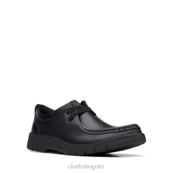 Clarks 0DX8L5944 clarks de cuero negro rama bajo cuero negro juvenil niños cuero negro