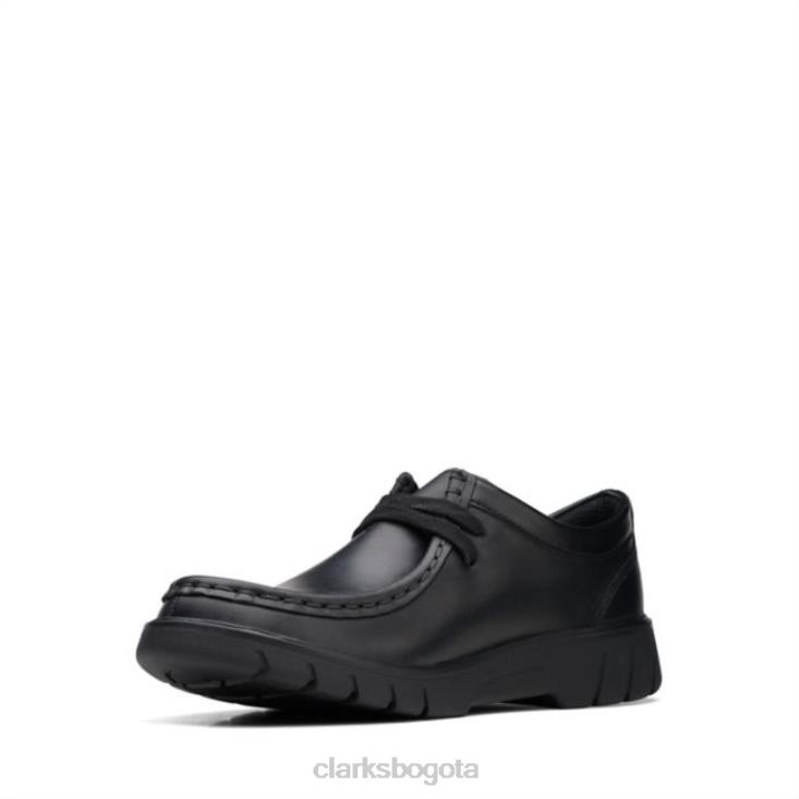 Clarks 0DX8L5944 clarks de cuero negro rama bajo cuero negro juvenil niños cuero negro