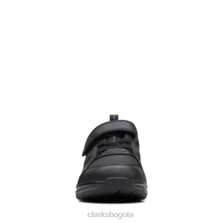 Clarks 0DX8L5966 chispa haz niño cuero negro clarks de cuero negro unisexo cuero negro
