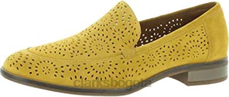 Clarks 0DX8L60 mocasín trish calla amarillo bajo 85 w clarks para mujer mujer
