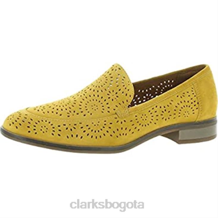 Clarks 0DX8L60 mocasín trish calla amarillo bajo 85 w clarks para mujer mujer
