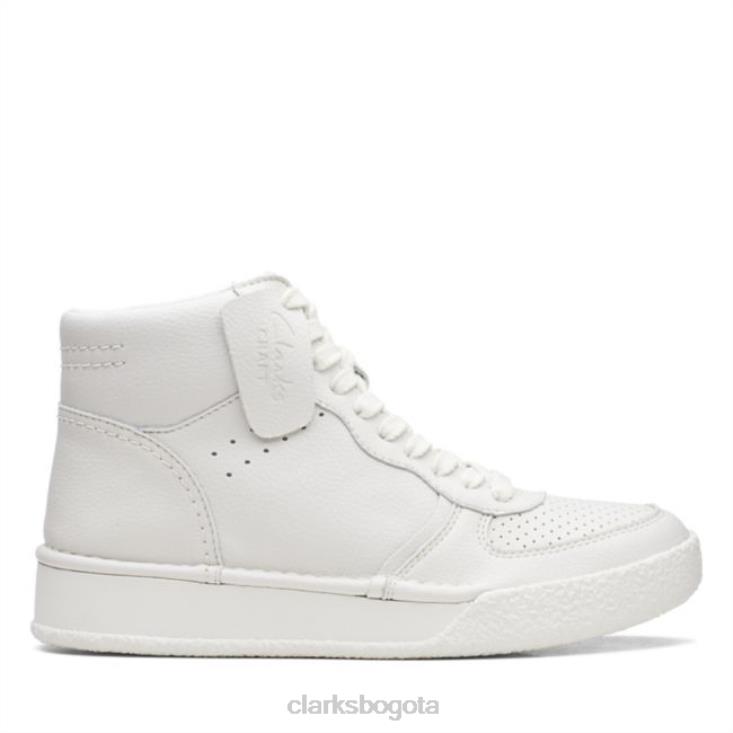 Clarks 0DX8L6009 Taza artesanal de cuero blanco clarks mid unisexo cuero blanco